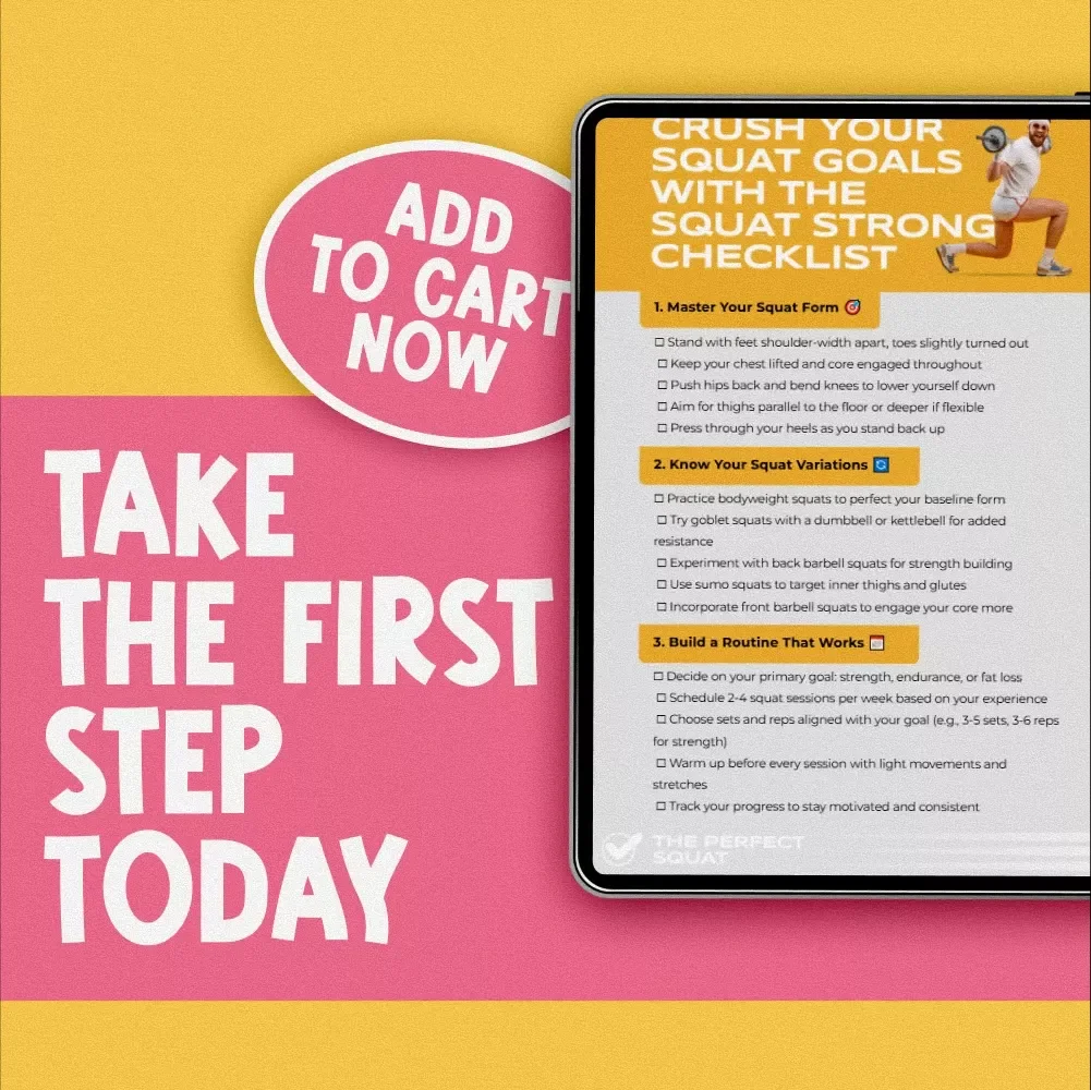 Crush Your Squat Goals with The Squat Strong Checklist | Digital Squat Workout Routine Guide, Form & Technique Printable