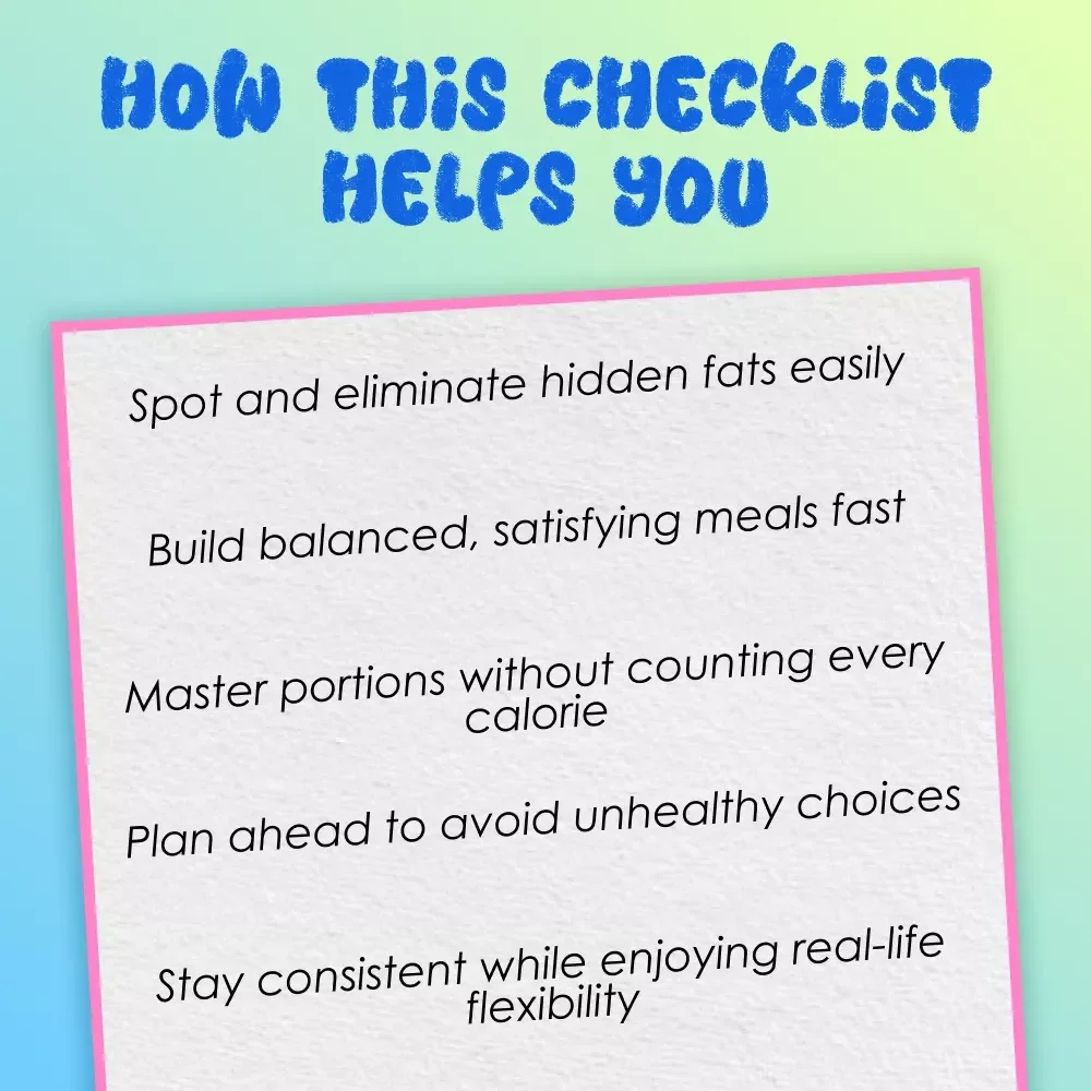 The Low-Fat, Low-Calorie Success Checklist | Digital Diet Guide & Printable Wellness Planner for Healthy Eating