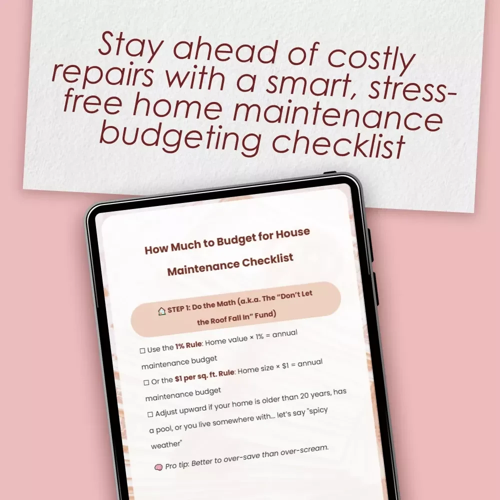 How Much to Budget for House Maintenance Checklist | Homeowner Budgeting Guide | Digital Download for Maintenance Planning