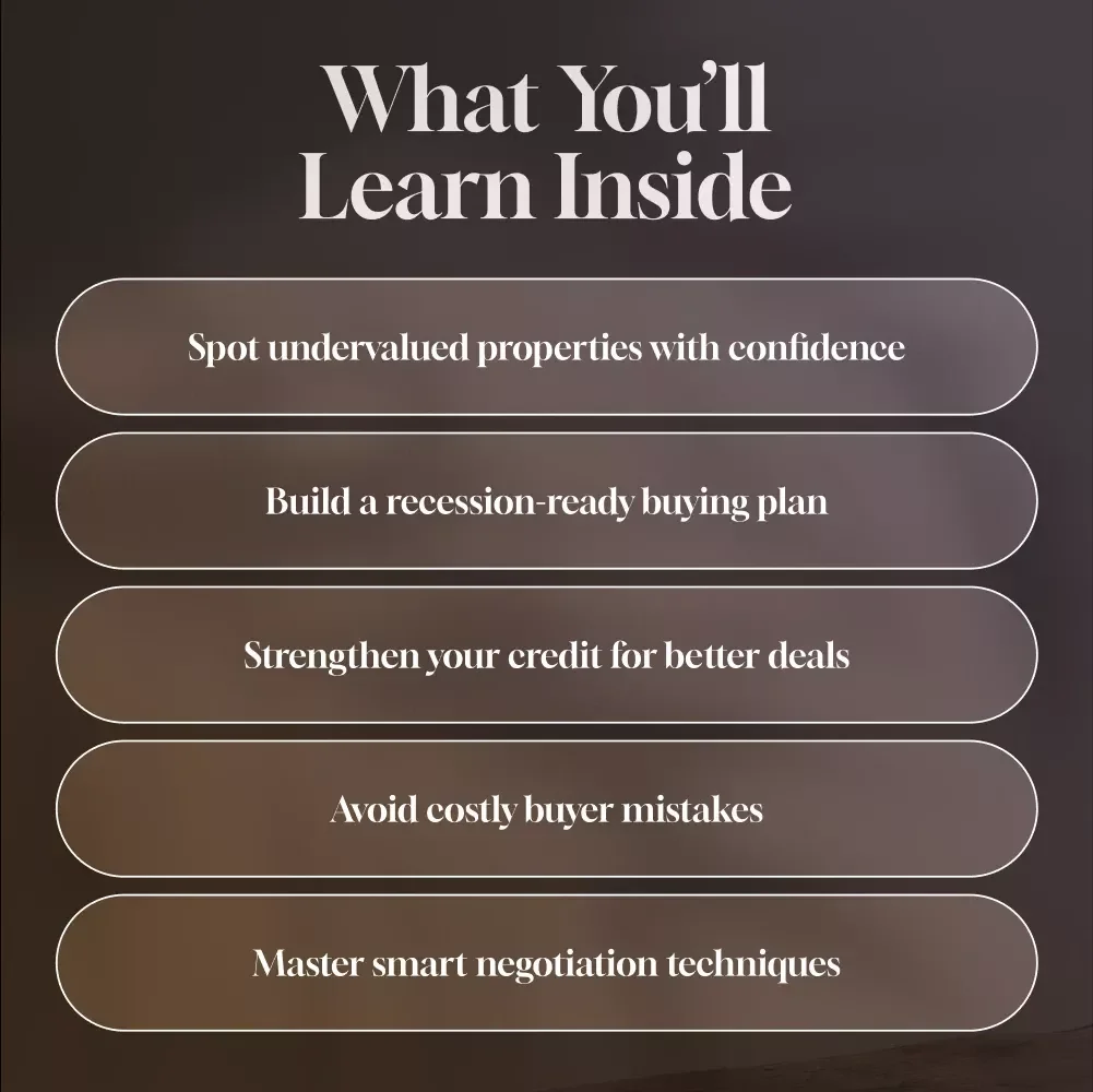How to Buy Property When the Market Dips | Recession Real Estate Buying Guide eBook | How to Buy Property in a Recession PDF Download