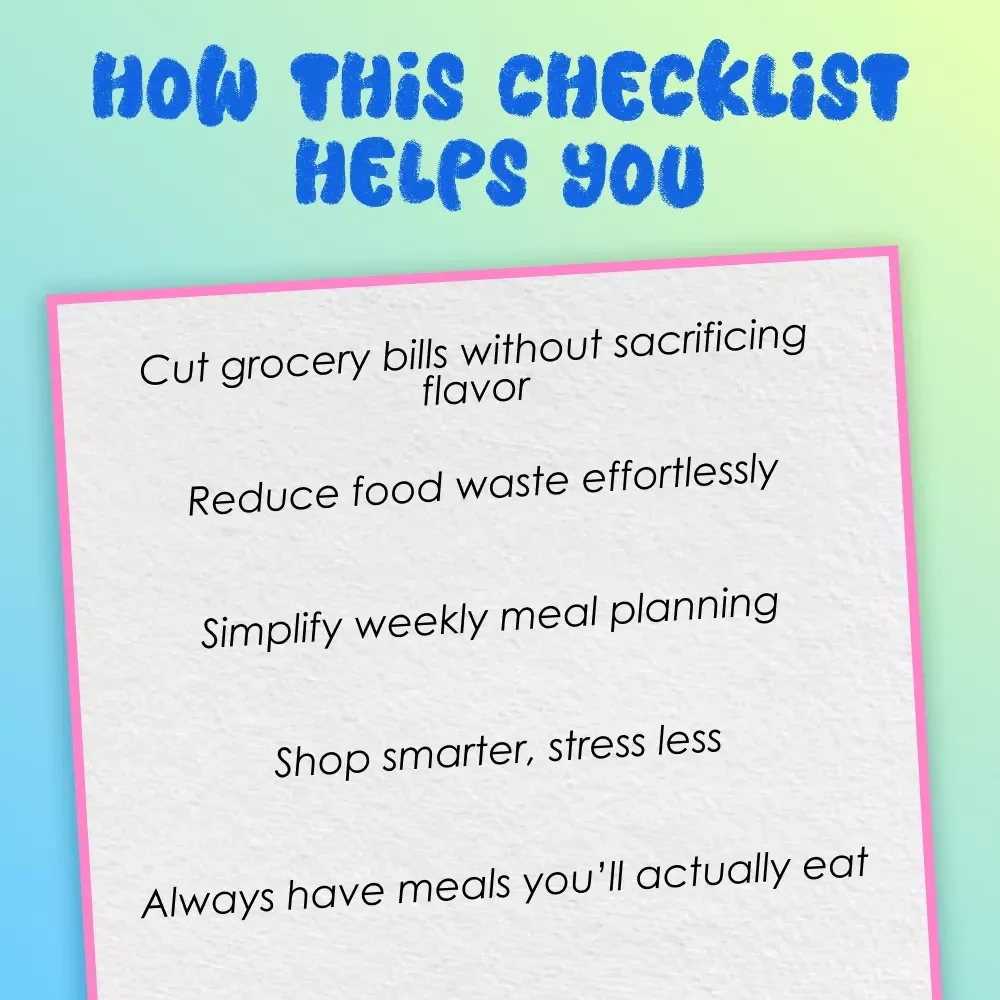 “Solo Grocery Game Plan” – One-Person Meal Bosses Checklist | How to Budget Groceries for 1 | Weekly Meal Planning Printable