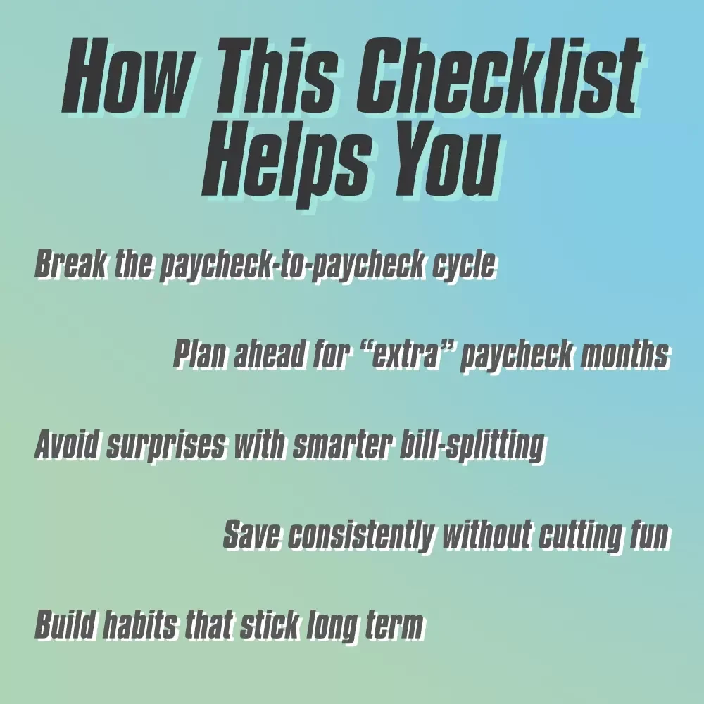 The “Paycheck Power-Up” Checklist | Biweekly Budgeting Guide | How to Budget Biweekly Paychecks Printable PDF
