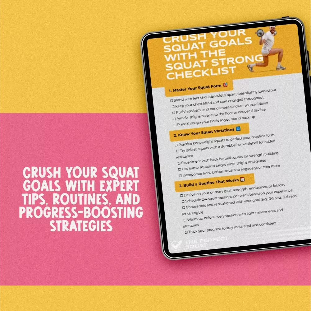 Crush Your Squat Goals with The Squat Strong Checklist | Digital Squat Workout Routine Guide, Form & Technique Printable