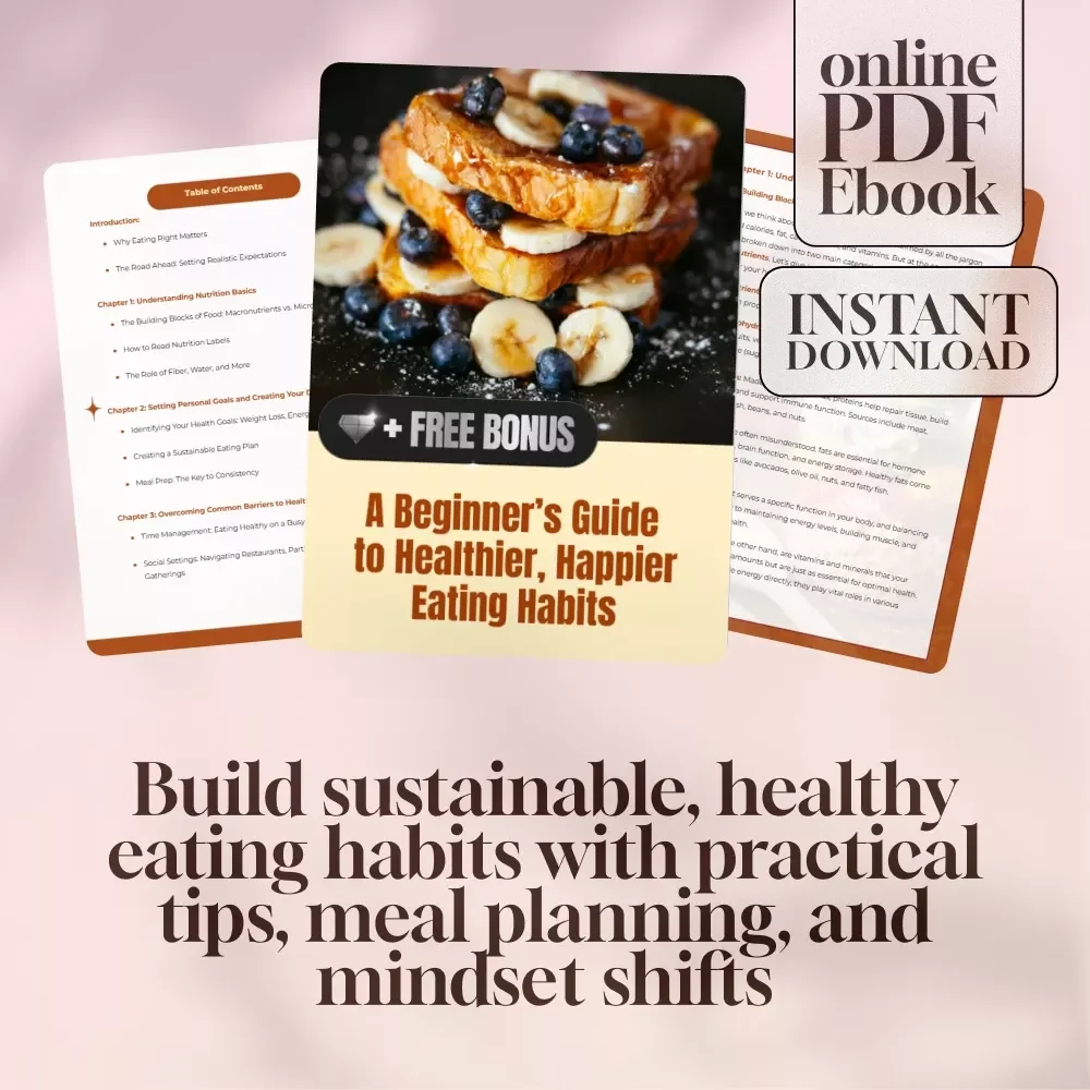 A Beginner’s Guide to Healthier, Happier Eating Habits | How to Start Eating Right | Nutrition eBook for Wellness Goals