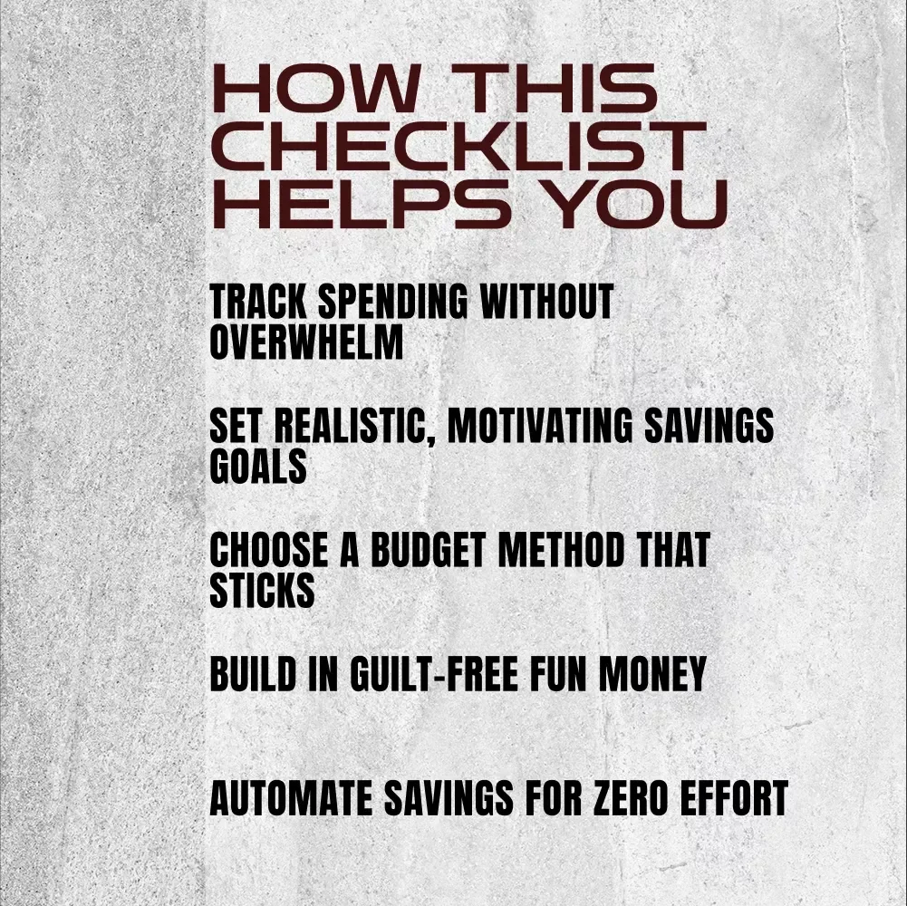 Crush Money Goals with Confidence Checklist | Budget & Savings PDF | You Need a Budget Planning Tool