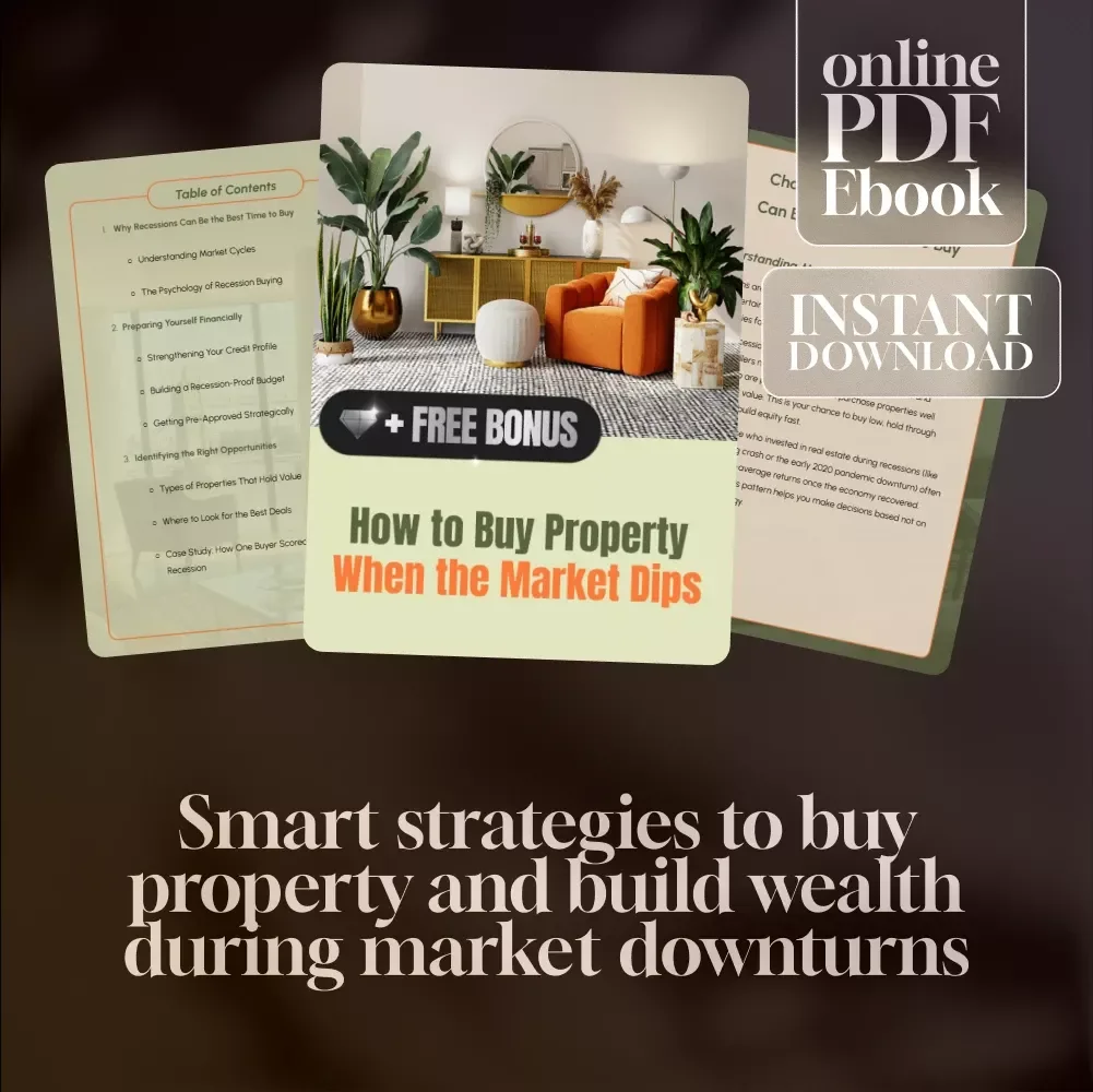 How to Buy Property When the Market Dips | Recession Real Estate Buying Guide eBook | How to Buy Property in a Recession PDF Download