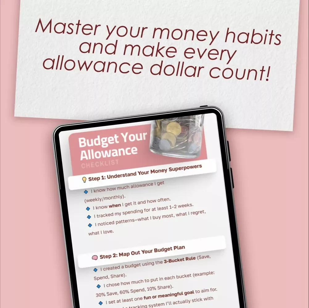 Budget Your Allowance Checklist | Digital Download for Kids & Teens | Learn How Do You Budget Your Allowance | Printable Money Management Tool