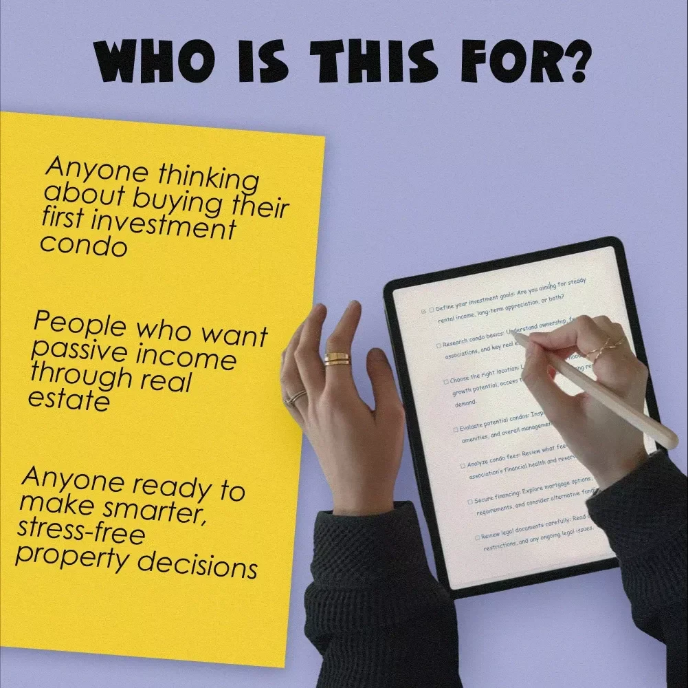 The Only Condo Investment Checklist You Need | How to Invest in Condominiums Digital Download for Beginners, Investors & Real Estate Planners