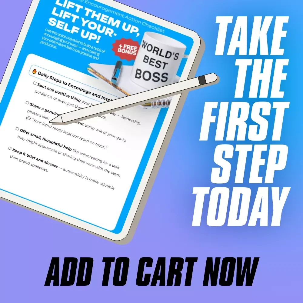 Your Daily Encouragement Action Checklist | Digital Download | How to Encourage Your Boss | Daily Positive Workplace Energy