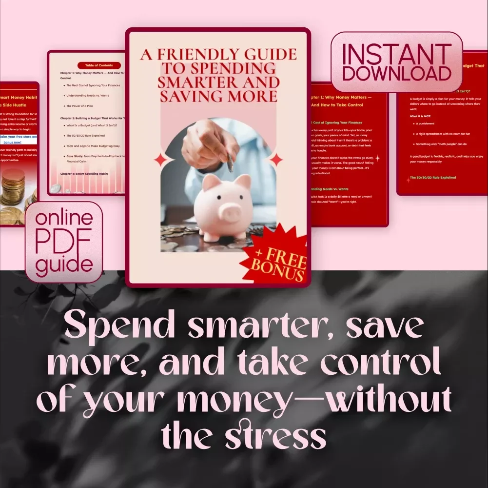 A Friendly Guide to Spending Smarter and Saving More | Budget Planner | Personal Finance Guide | Digital Download for Planning for Spending and Saving Money