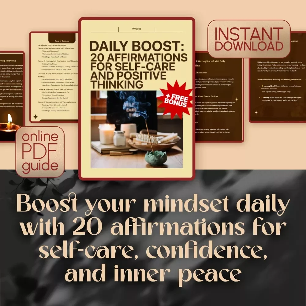 Daily Boost: 20 Affirmations for Self-Care and Positive Thinking | Daily Affirmations eBook | Guide to Positive Thinking & Self-Care Routine