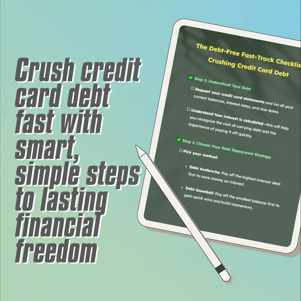 The Debt-Free Fast-Track Checklist: Crushing Credit Card Debt | How to Get Out of CC Debt Fast, Budgeting Guide, Printable PDF