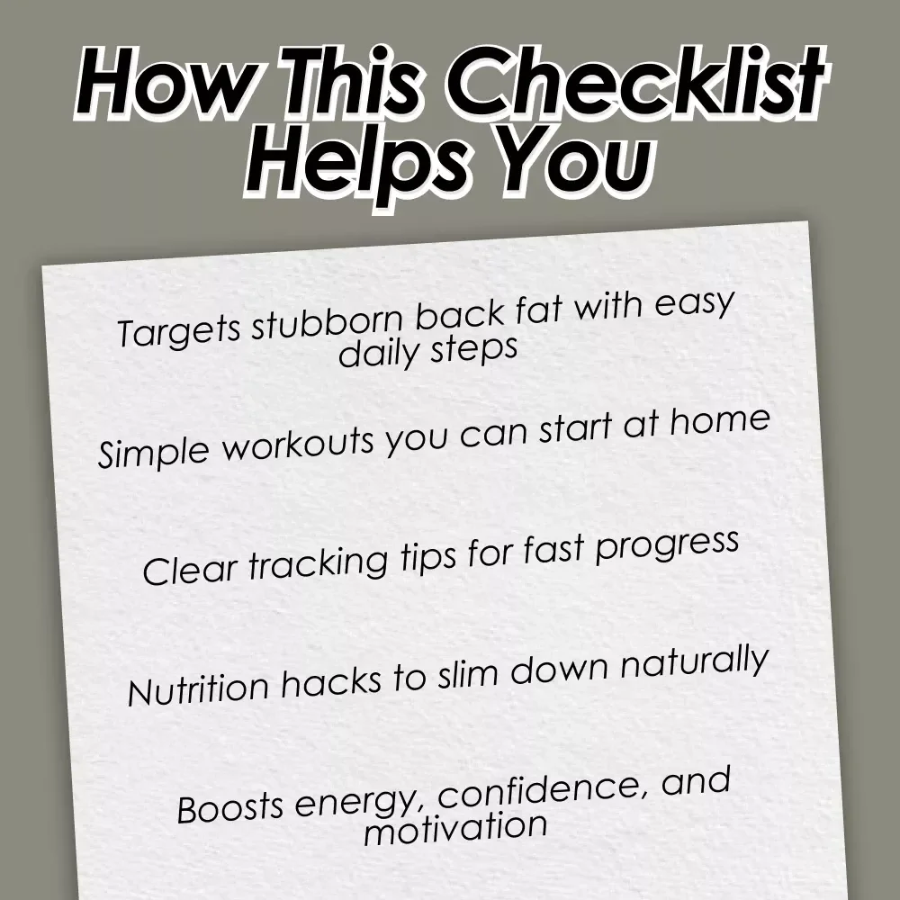 The Back Fat-Busting Checklist to See Results! | How to Lose Back Fat Fast | Digital Download Fitness Guide