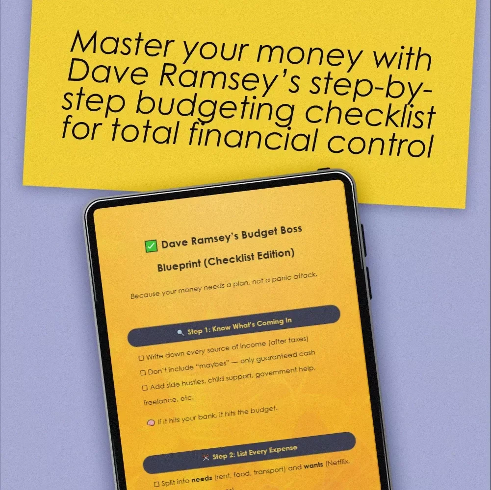 Dave Ramsey’s Budget Boss Blueprint (Checklist Edition) | How to Budget Like a Pro | Printable Financial Planning Guide