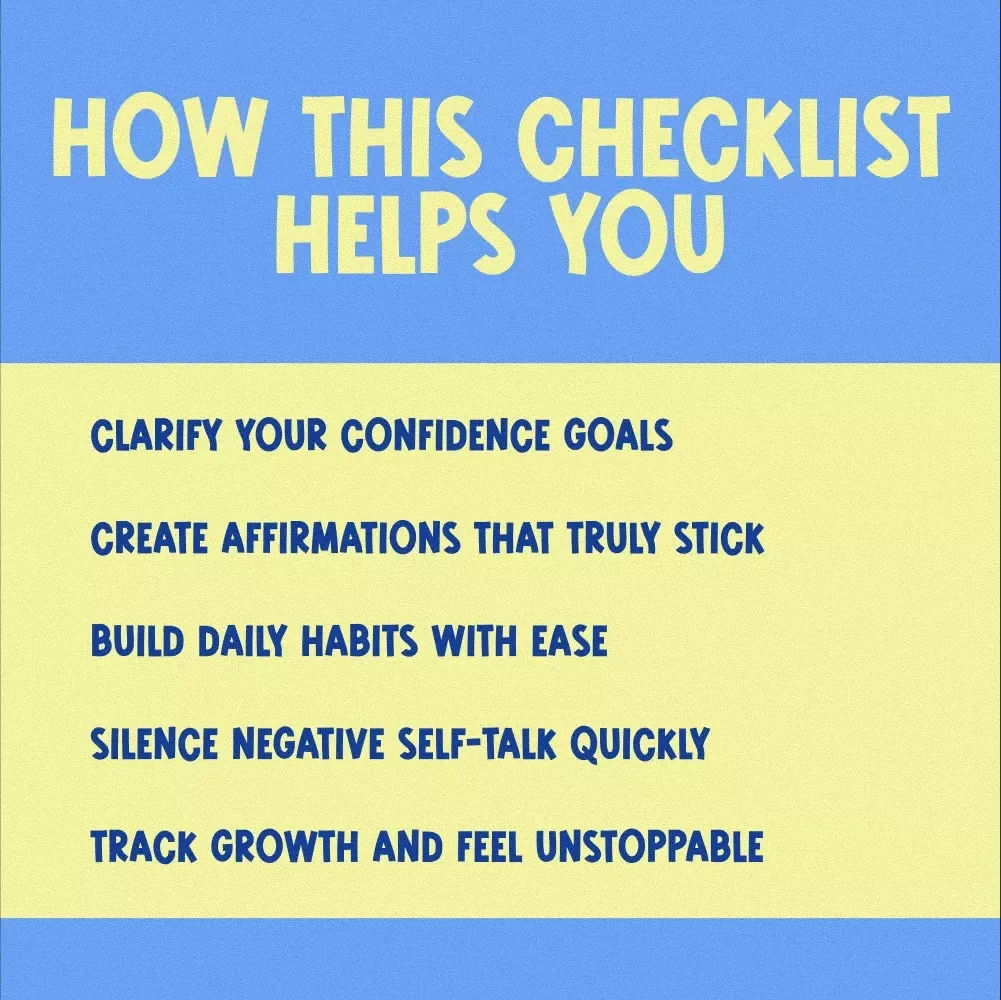 Your Unstoppable Confidence Checklist – Self Confidence Affirmation Guide Inspired by Think and Grow Rich | Digital Download PDF