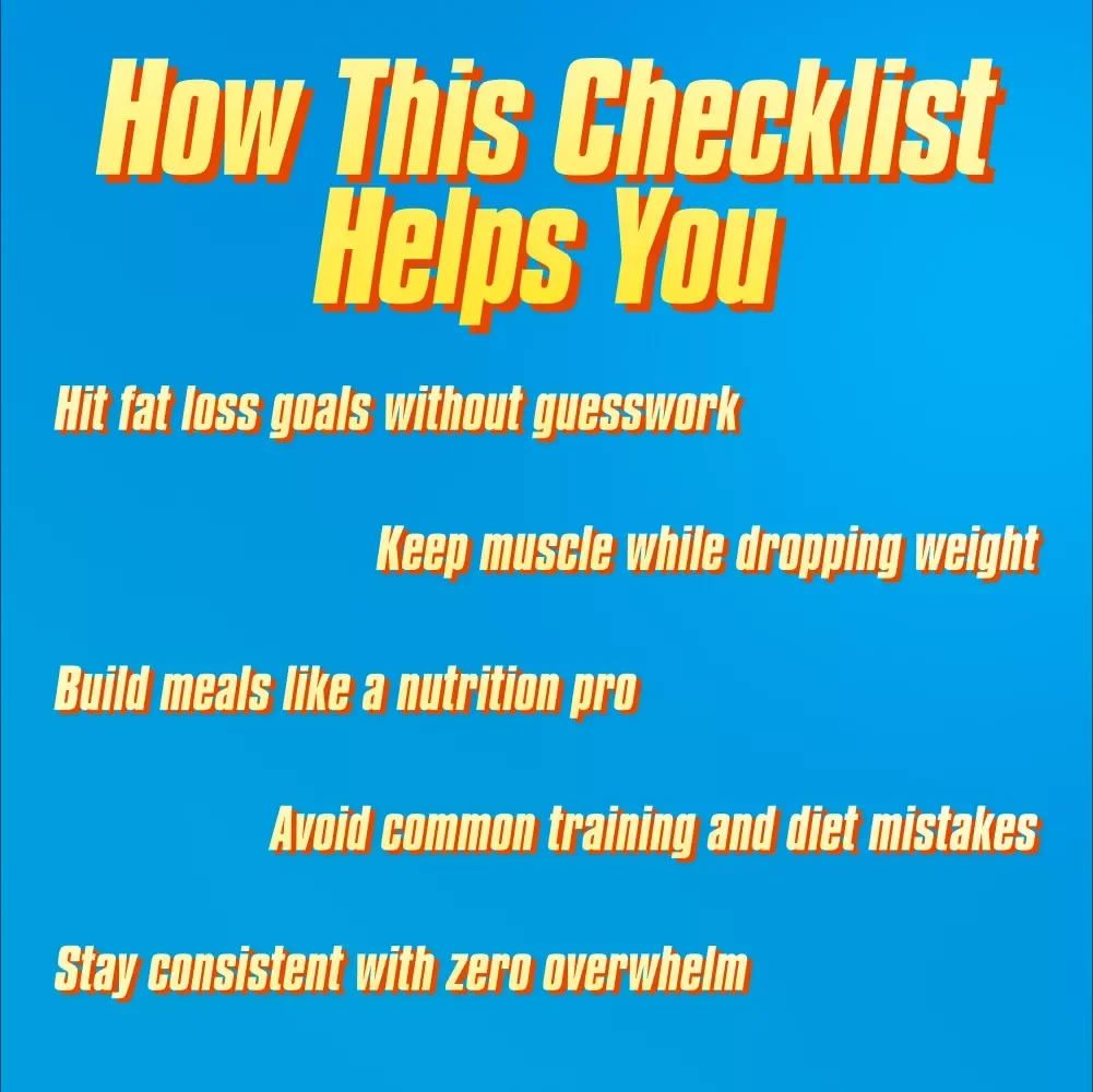 The Fat Loss & Muscle Retention Checklist – How to Lose Weight but Keep Muscle | Printable Fitness Checklist for Fat Loss & Strength