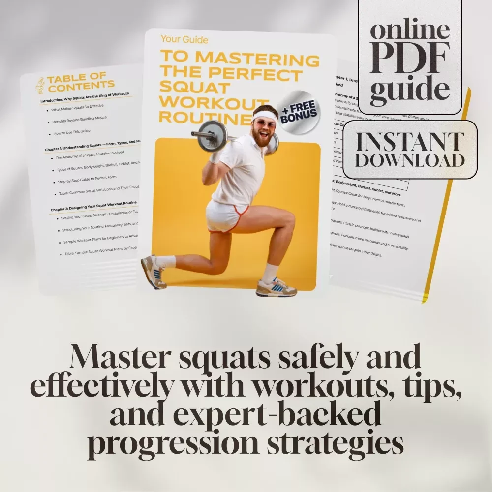 Your Guide to Mastering the Perfect Squat Workout Routine | Squat Workout Routine Digital Guide for Fitness, Strength Training & Fat Loss