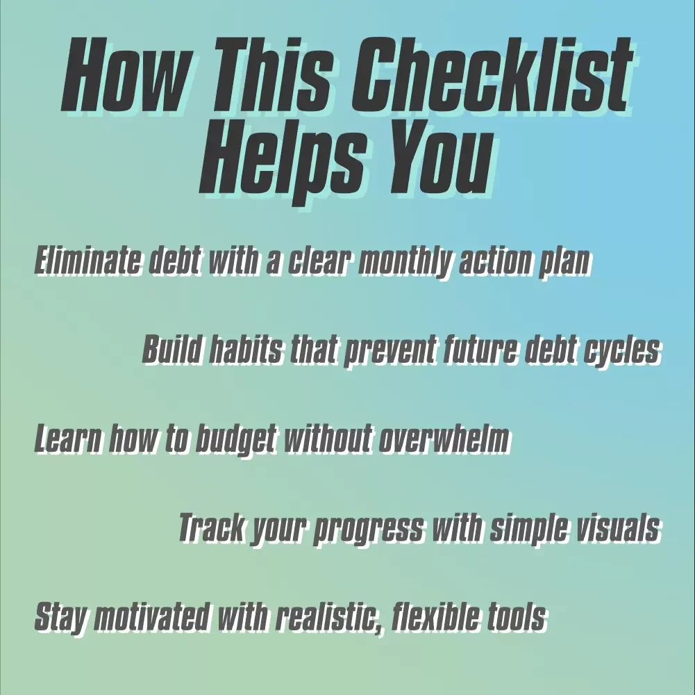 The Debt-Free 6-Month Action Plan Checklist | How to Pay Off $5000 in Debt in 6 Months | Printable Debt Tracker & Budget Plan PDF