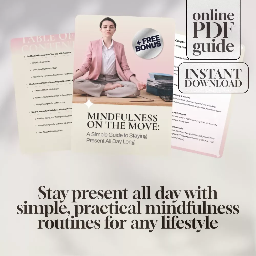 Mindfulness on the Move: A Simple Guide to Staying Present All Day Long | Digital Guide on How to Practice Mindfulness Throughout the Day
