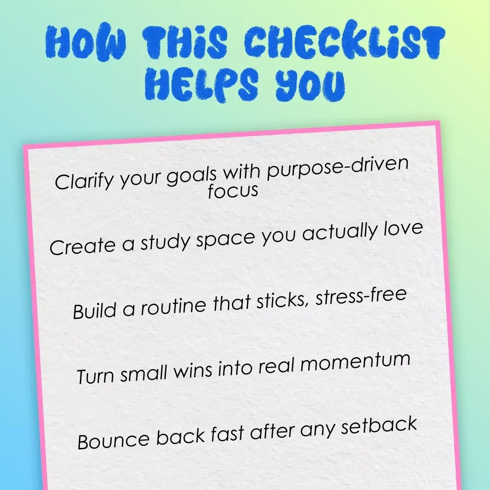 Your Ultimate “Stay Motivated” Action Checklist | Study Motivation Guide | How Can I Motivate Myself to Study | Printable Student Motivation Tool