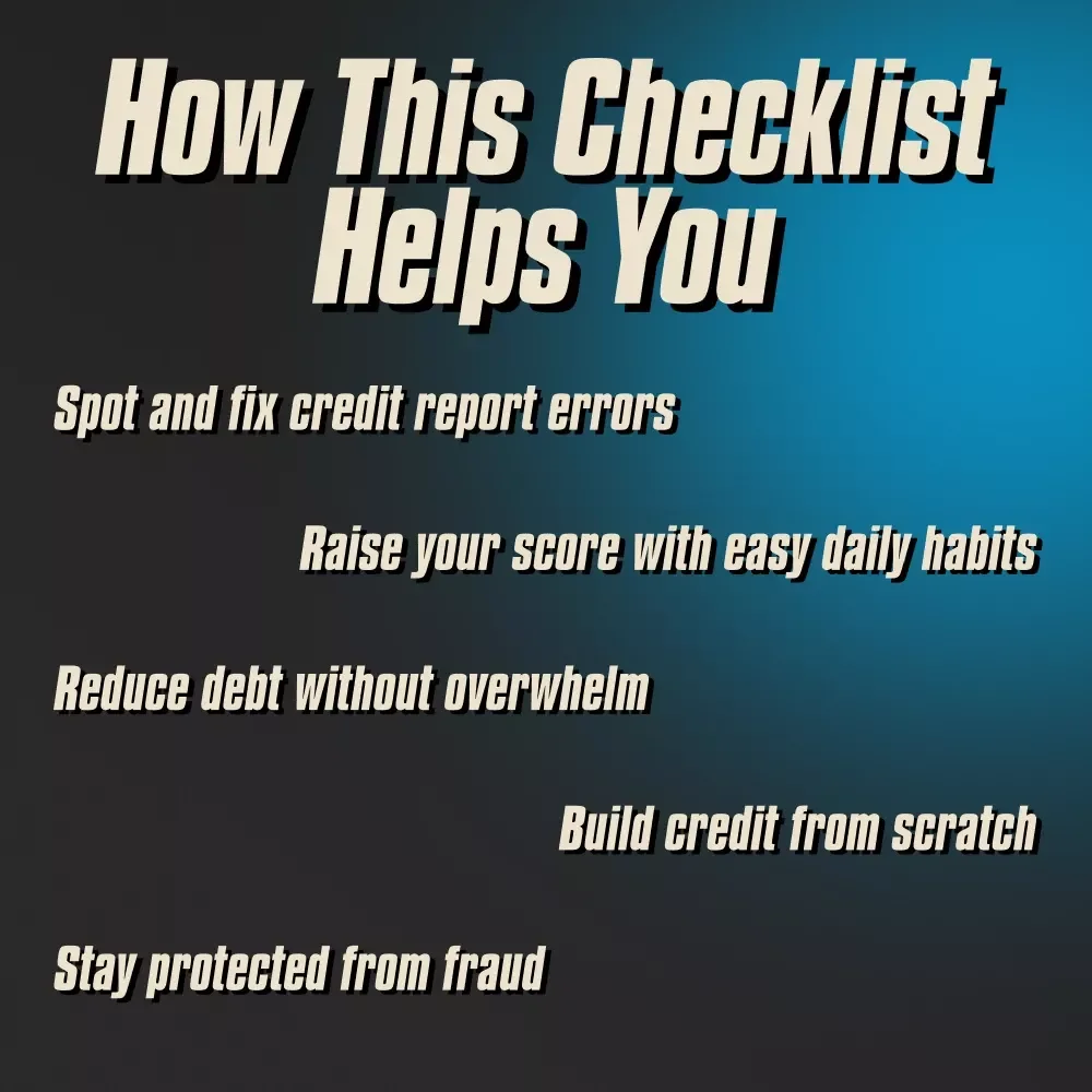 The Credit Boost Checklist: Your Action Plan to a Higher Score | How to Improve Credit Score Fast | Digital Download Checklist