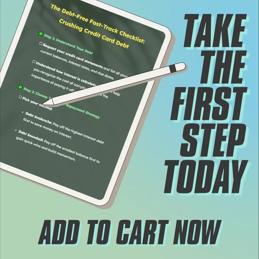 The Debt-Free Fast-Track Checklist: Crushing Credit Card Debt | How to Get Out of CC Debt Fast, Budgeting Guide, Printable PDF