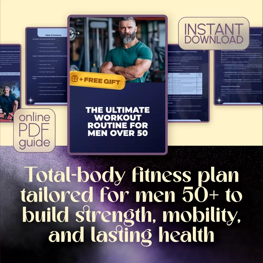 The Ultimate Workout Routine for Men Over 50 | Fitness Guide for Strength, Cardio & Flexibility After 50 | Digital Download