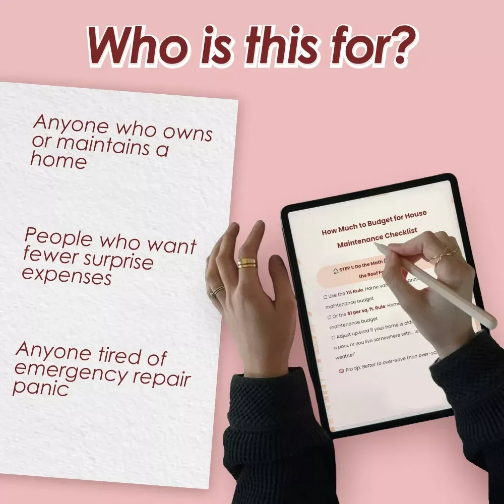 How Much to Budget for House Maintenance Checklist | Homeowner Budgeting Guide | Digital Download for Maintenance Planning