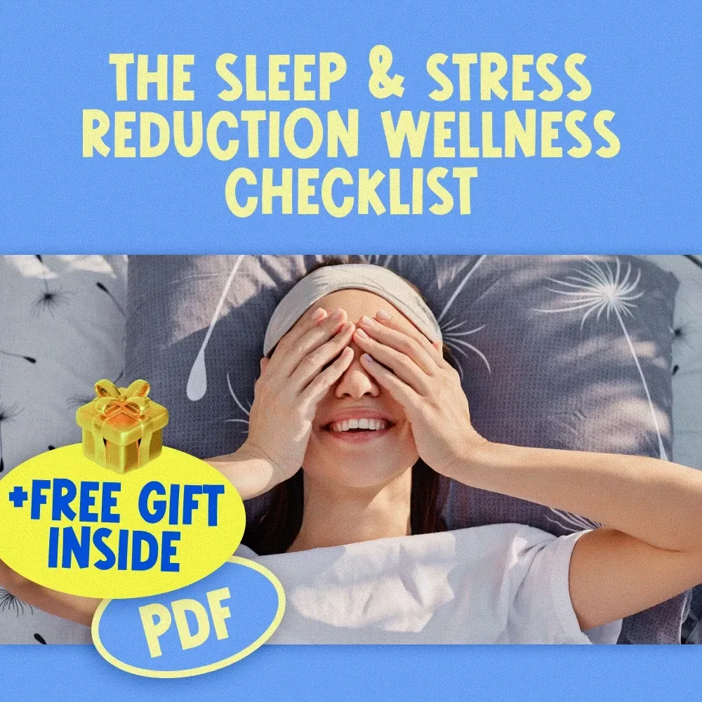 The Sleep & Stress Reduction Wellness Checklist | Digital Wellness Guide for Better Sleep & Less Stress | Self-Care Checklist Printable for Anxiety Relief