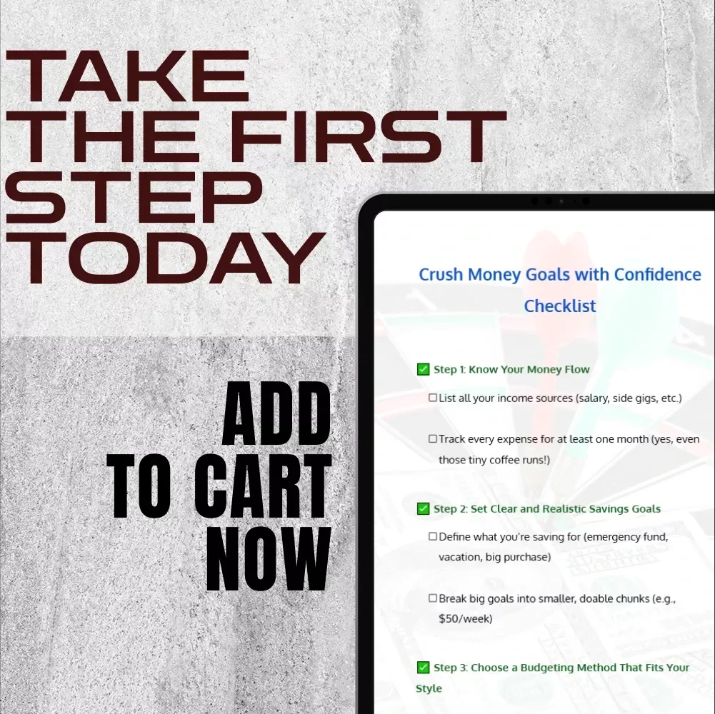 Crush Money Goals with Confidence Checklist | Budget & Savings PDF | You Need a Budget Planning Tool