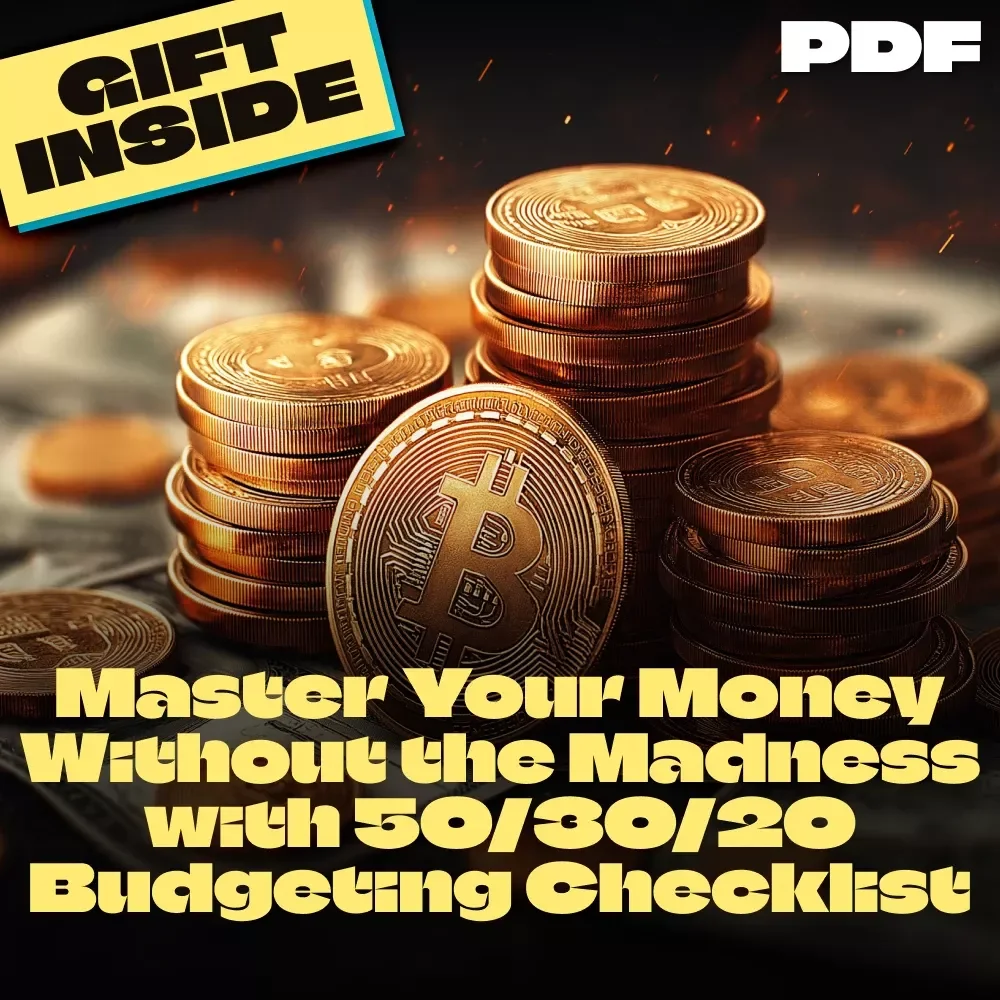 Master Your Money Without the Madness with 50/30/20 Budgeting Checklist | 20 30 50 Savings Digital Download | Budgeting Printable Guide