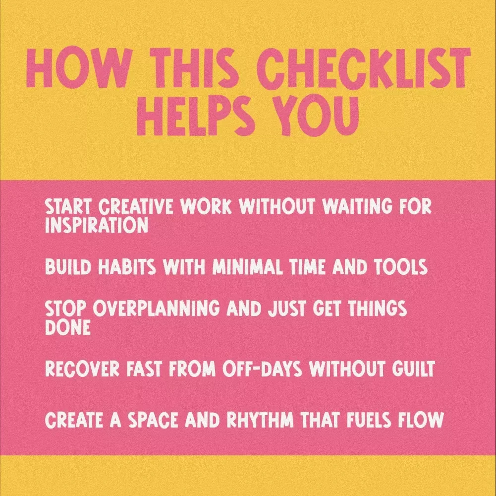 The Becoming More Productive and Creative Checklist | Productivity & Creativity Booster | Digital Download for Creatives & Entrepreneurs