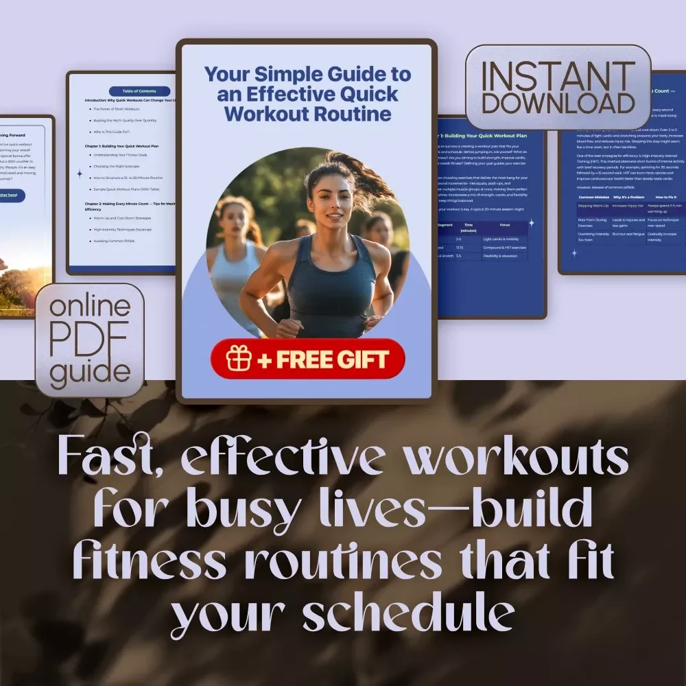 Your Simple Guide to an Effective Quick Workout Routine | Digital Fitness Guide for Home Exercise | 15-30 Minute Workout Plan eBook