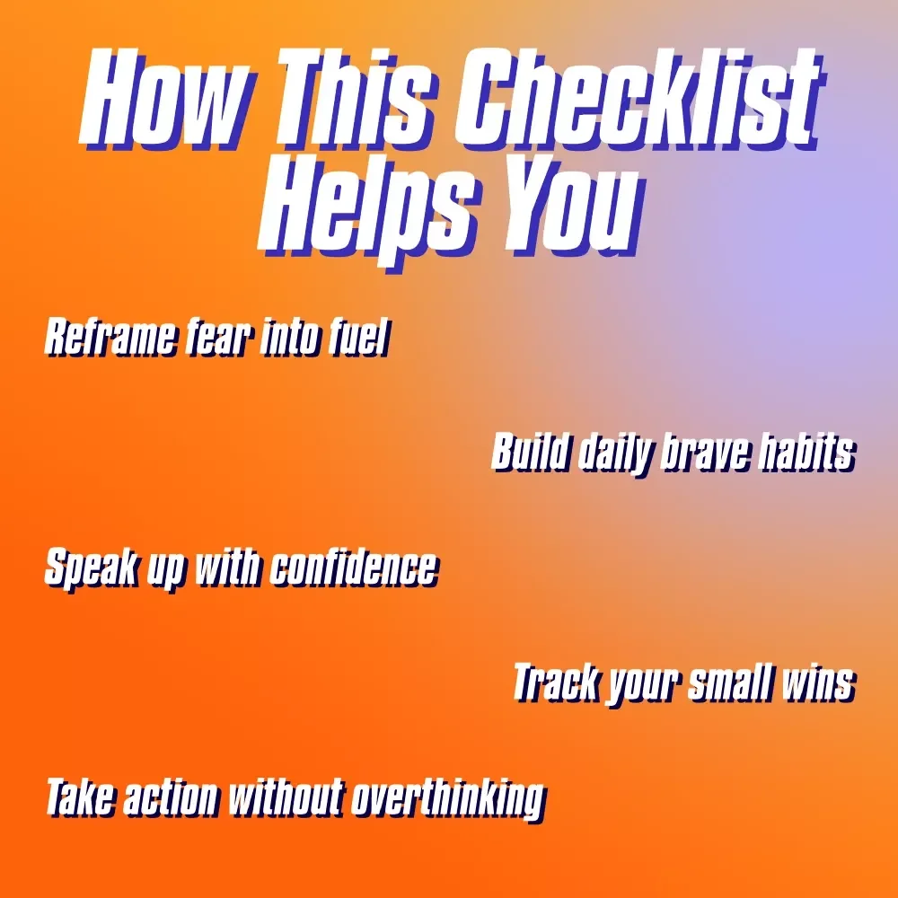 The Brave Inside Confidence Checklist – Digital Guide to Build Confidence and Overcome Fear | Self-Growth Printable