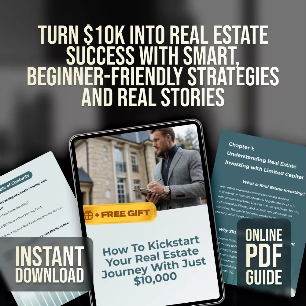 How to Kickstart Your Real Estate Journey with Just $10,000 – Beginner-Friendly Guide | How to Invest in Real Estate with 10K eBook, Digital Download