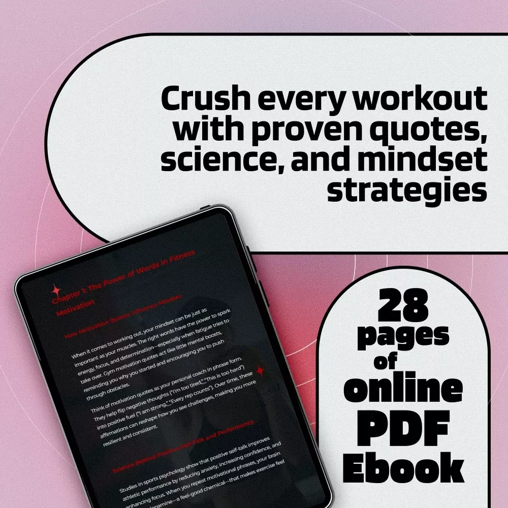Powerful Gym Motivation Quotes to Crush Every Workout | Fitness eBook | Digital Download | Gym Motivation Quotes for Inspiration, Strength & Consistency