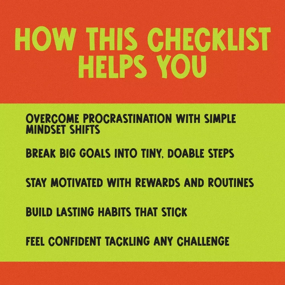 Your Ultimate Motivation Kickstart Checklist: Crush Difficult Tasks Like a Pro! | How Do You Get Motivated for Difficult Tasks | Printable Motivation Guide for Productivity