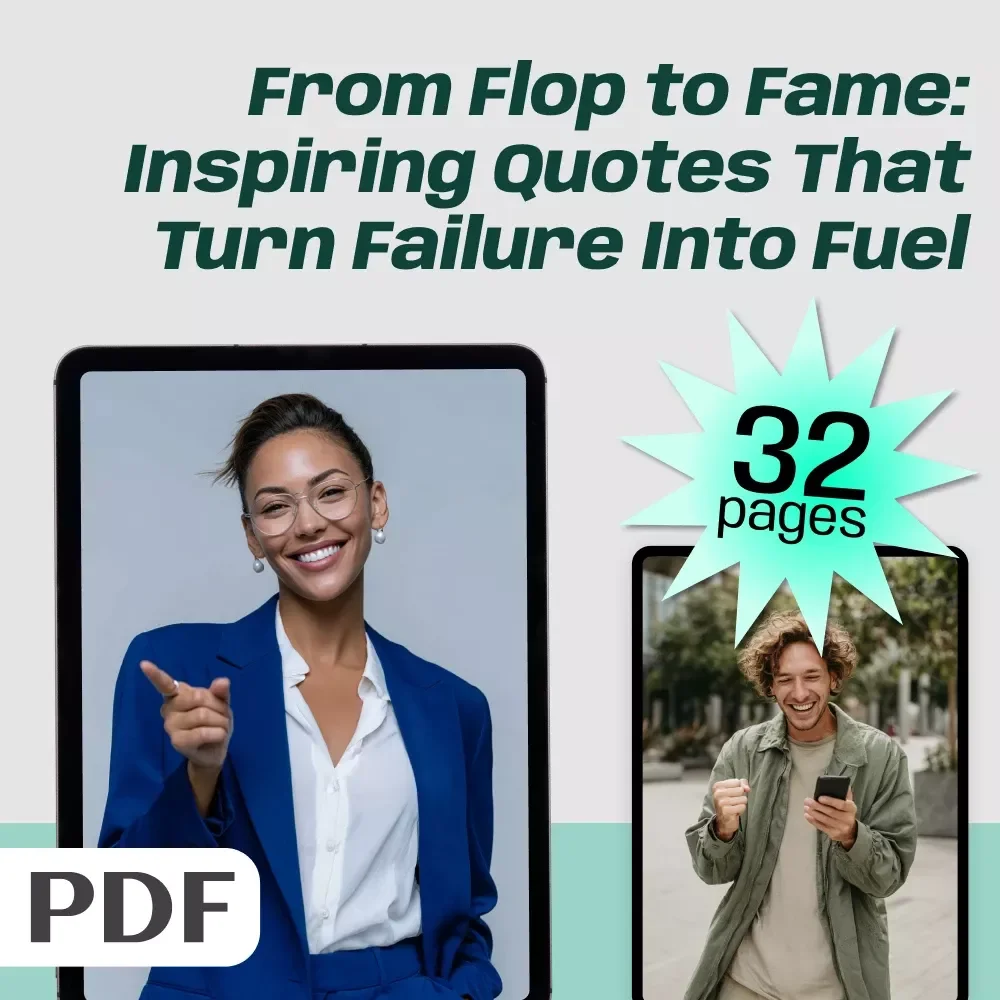 From Flop to Fame: Inspiring Quotes That Turn Failure Into Fuel | Failure to Success Quotes eBook, Digital Download Guide for Resilience & Motivation