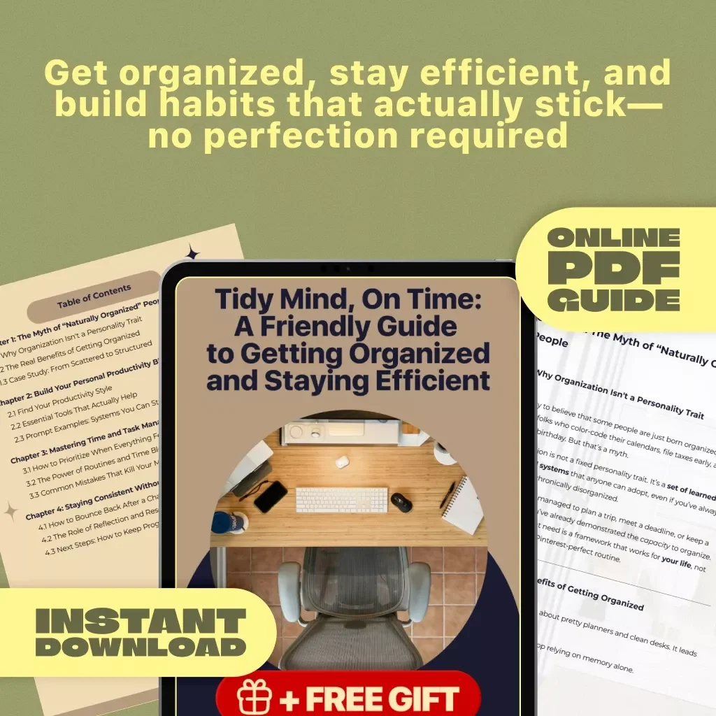 Tidy Mind, On Time: A Friendly Guide to Getting Organized and Staying Efficient – Digital Productivity Guide for How to Become More Organized and Efficient