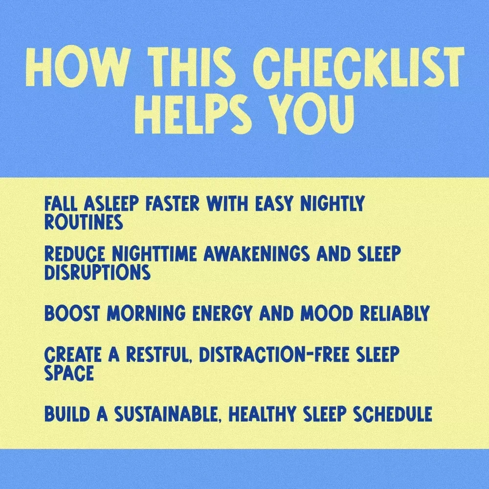Your Ultimate Sleep-Boosting Checklist to Sleep Smart | Digital Download for Better Sleep | Things to Do to Improve Sleep | Printable Sleep Routine Guide