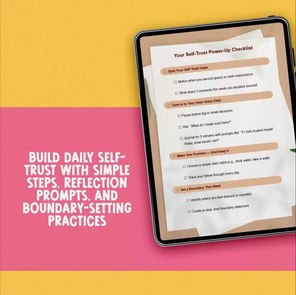 Your Self-Trust Power-Up Checklist | Building Self Trust Guide | Digital Self Growth Tool