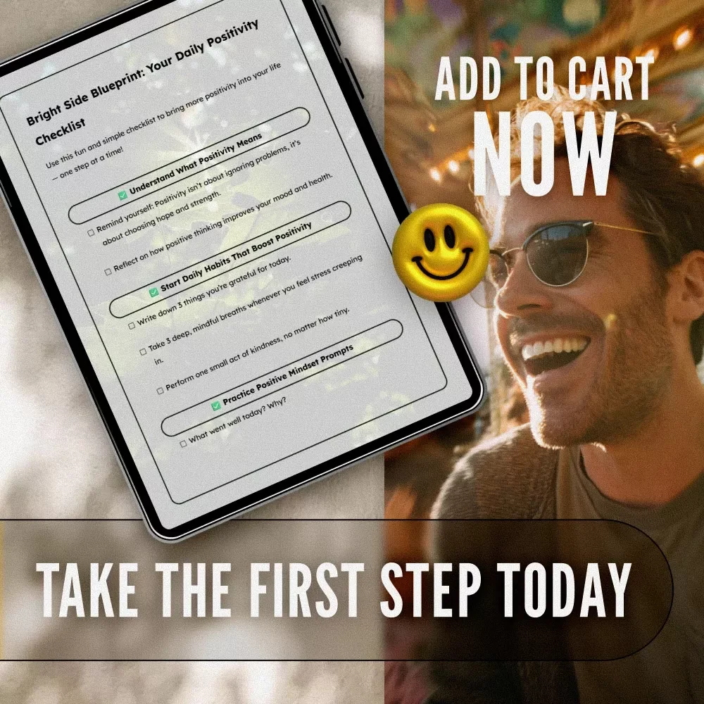 Bright Side Blueprint: Your Daily Positivity Checklist | Digital Download for How to Find Positivity in Life | Printable Checklist PDF