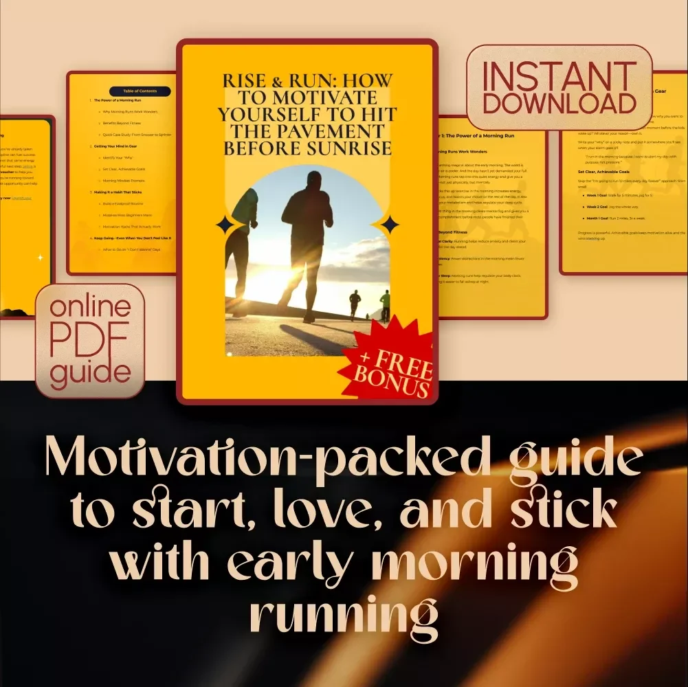 Rise & Run: How to Motivate Yourself to Hit the Pavement Before Sunrise – Morning Running Motivation Guide, Digital Download for New Runners