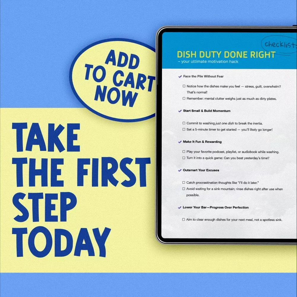 Checklist: “Dish Duty Done Right — Your Ultimate Motivation Hack” | How to Motivate Yourself to Wash Dishes | Printable Kitchen Motivation Tool