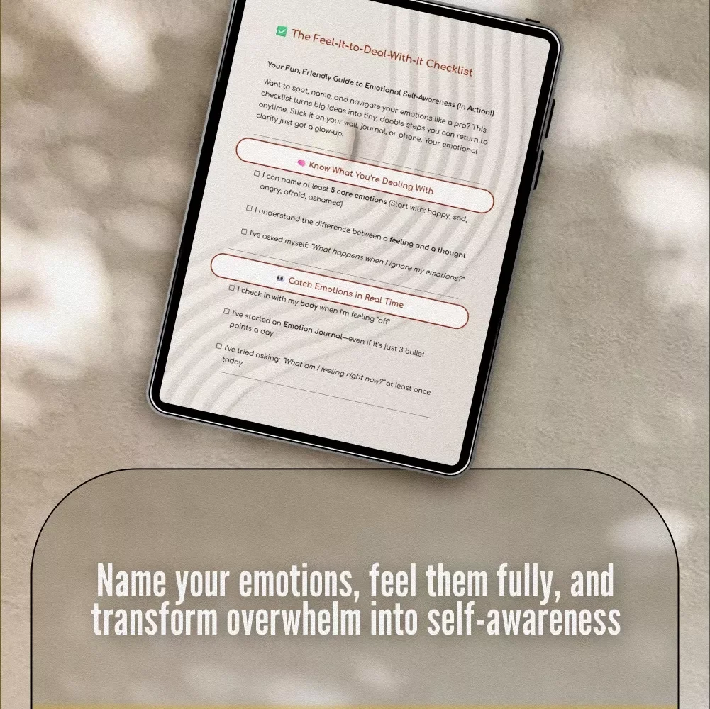 The Feel-It-to-Deal-With-It Checklist | Emotional Self Awareness PDF | How to Improve Emotional Self Awareness | Digital Download