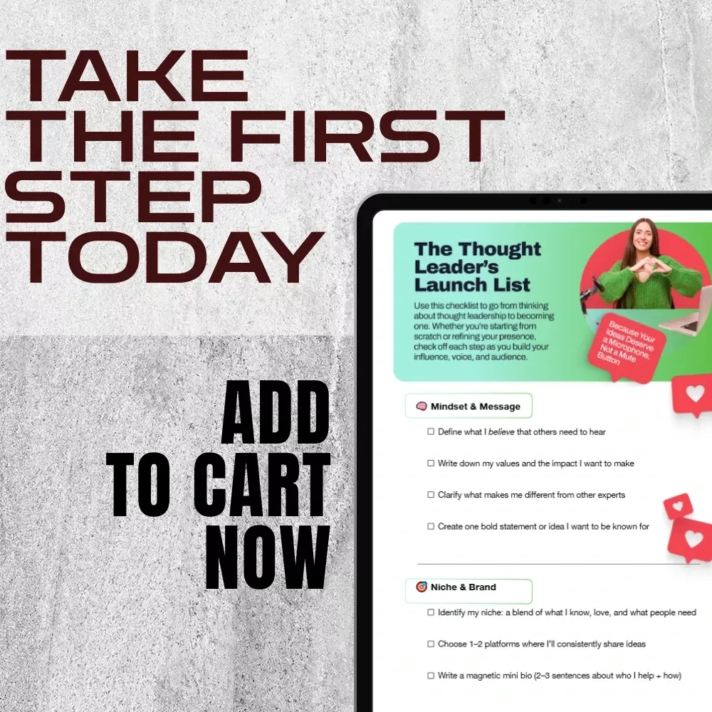 The Thought Leader’s Launch List | How to Become a Thought Leader in Your Industry | Digital Checklist for Experts, Coaches, Creators