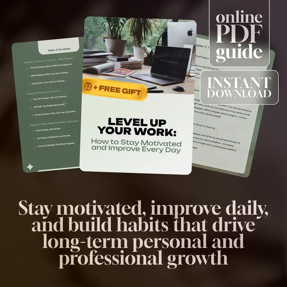 Level Up Your Work: How to Stay Motivated and Improve Every Day — Self-Encouragement Guide for Growth, Daily Motivation, and Habit Building | Digital Download