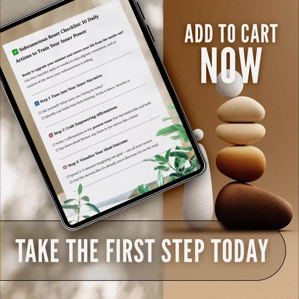 Subconscious Reset Checklist: 10 Daily Actions to Train Your Inner Power | Mindset Growth Tool | Subconscious Mind Exercises | Digital Download