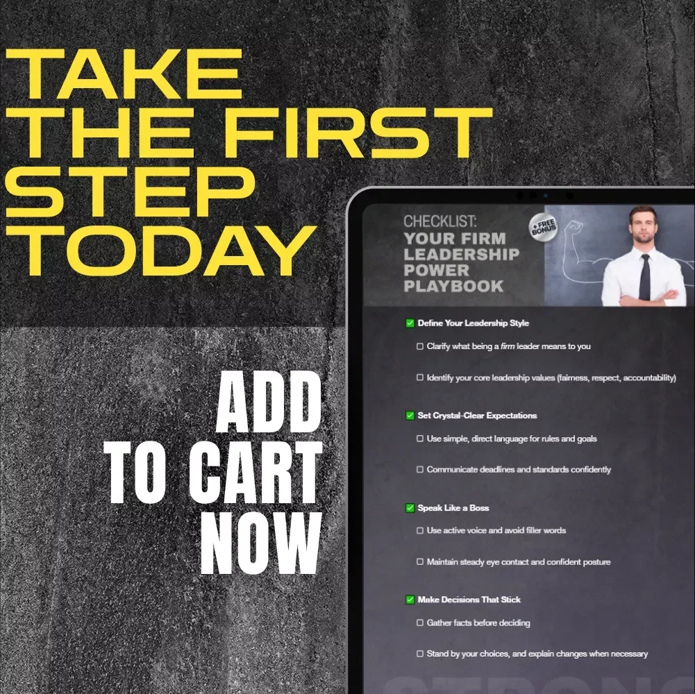 Checklist: Your Firm Leadership Power Playbook | How to Be a Firm Leader Guide for Bosses, Entrepreneurs, and Managers (Printable Digital Download)