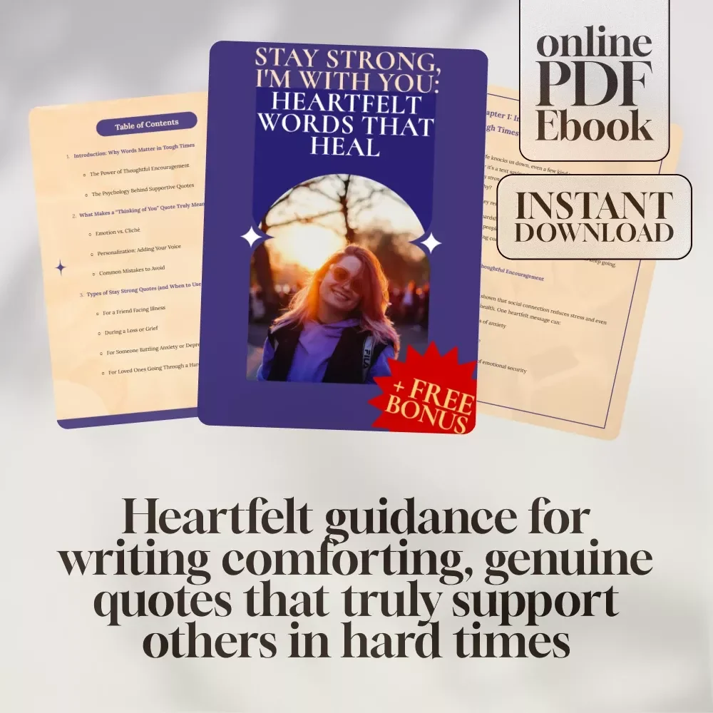 Stay Strong, I'm With You: Heartfelt Words That Heal – Digital eBook of Thinking of You & Stay Strong Quotes